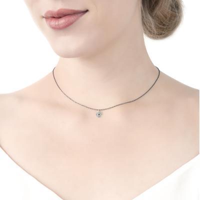 Adel Chefridi Sterling Silver Emerald Disc Pendant