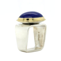 Sterling Silver Oval Lapis Square Ring, Sterling Silver, Long's Jewelers
