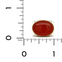 Sterling Silver Oval Orange Chalcedony Square Ring, Sterling Silver, Long's Jewelers