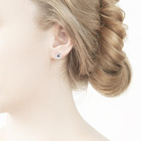 Adel Chefridi Sterling Silver Sapphire Stud Earrings