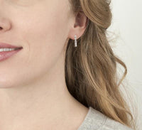Adel Chefridi Sterling Silver Wavy Diamond Hoop Earrings
