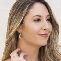 18K Yellow Gold Pear Topaz Earrings