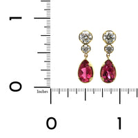 18K Yellow Gold Tourmaline Diamond Drop Earrings, 18k yellow gold, Long's Jewelers