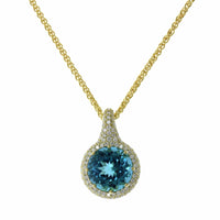 18K Yellow Gold Tourmaline Diamond Necklace, 18k yellow gold, Long's Jewelers