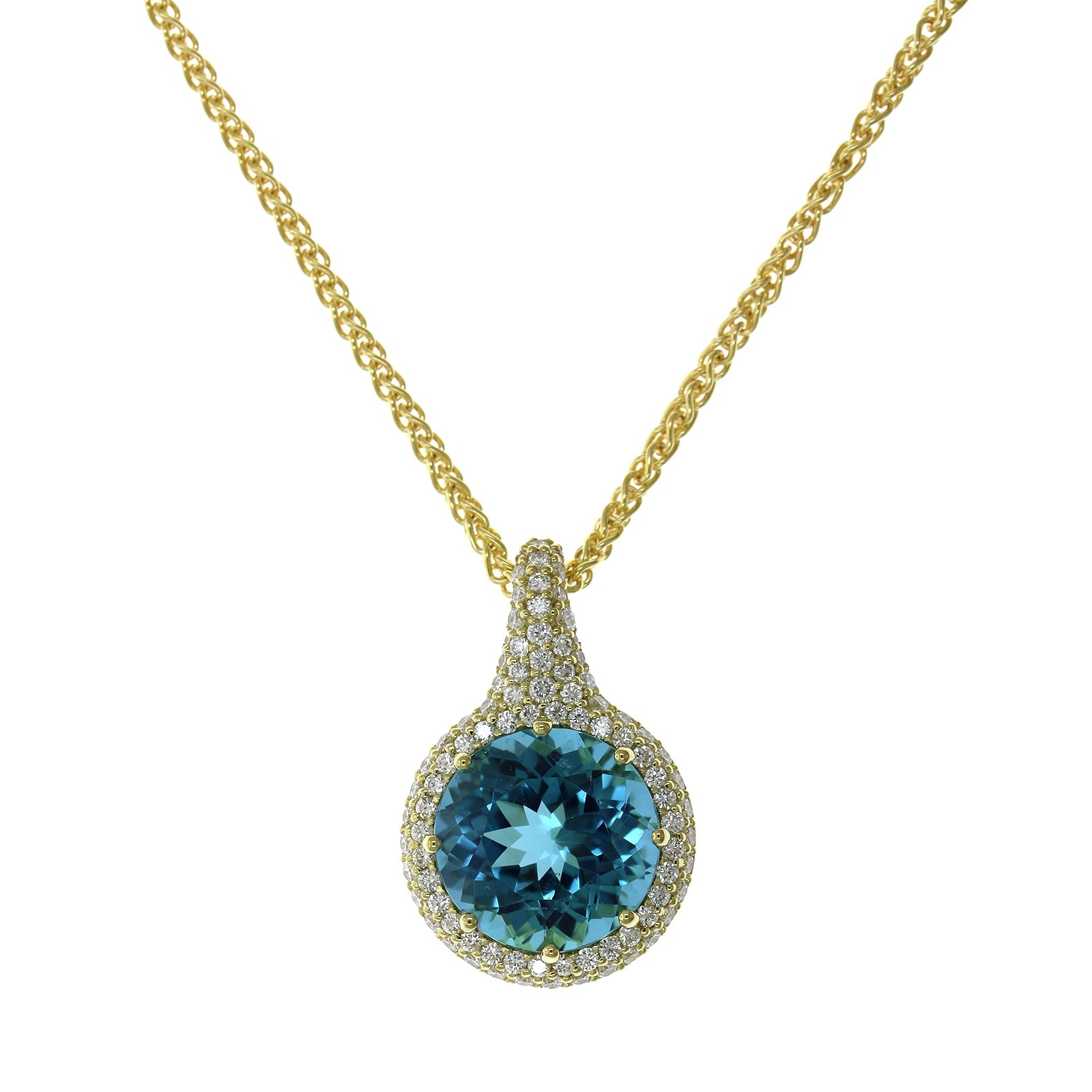 18K Yellow Gold Tourmaline Diamond Necklace, 18k yellow gold, Long's Jewelers
