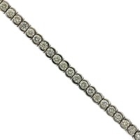 14K White Gold Half Bezel Diamond Tennis Bracelet