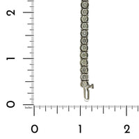 14K White Gold Half Bezel Diamond Tennis Bracelet