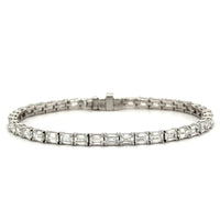 Platinum Emerald Cut Diamond Tennis Bracelet