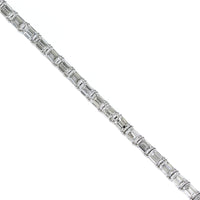 Platinum Emerald Cut Diamond Tennis Bracelet