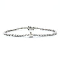 18K White Gold Pear Shape Diamond Tennis Bracelet