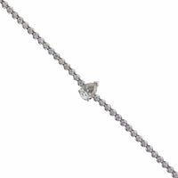 18K White Gold Pear Shape Diamond Tennis Bracelet