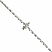 18K White Gold Marquise Shape Diamond Tennis Bracelet