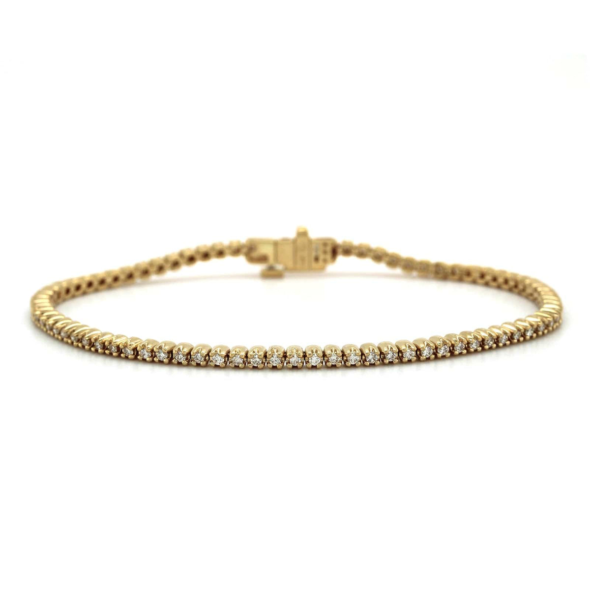 14K Yellow Gold Diamond Tennis Bracelet