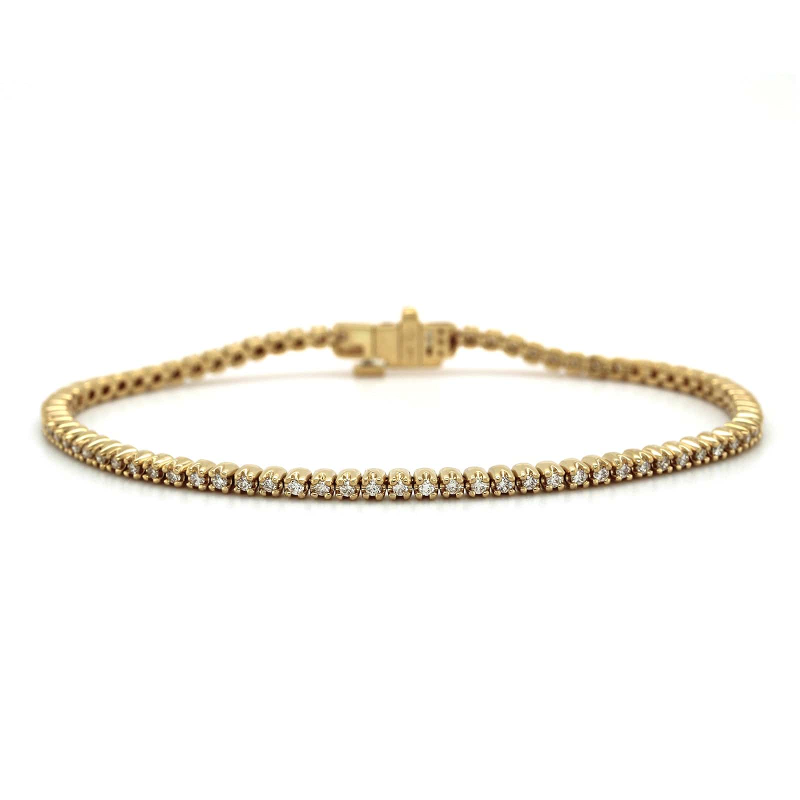 14K Yellow Gold Diamond Tennis Bracelet