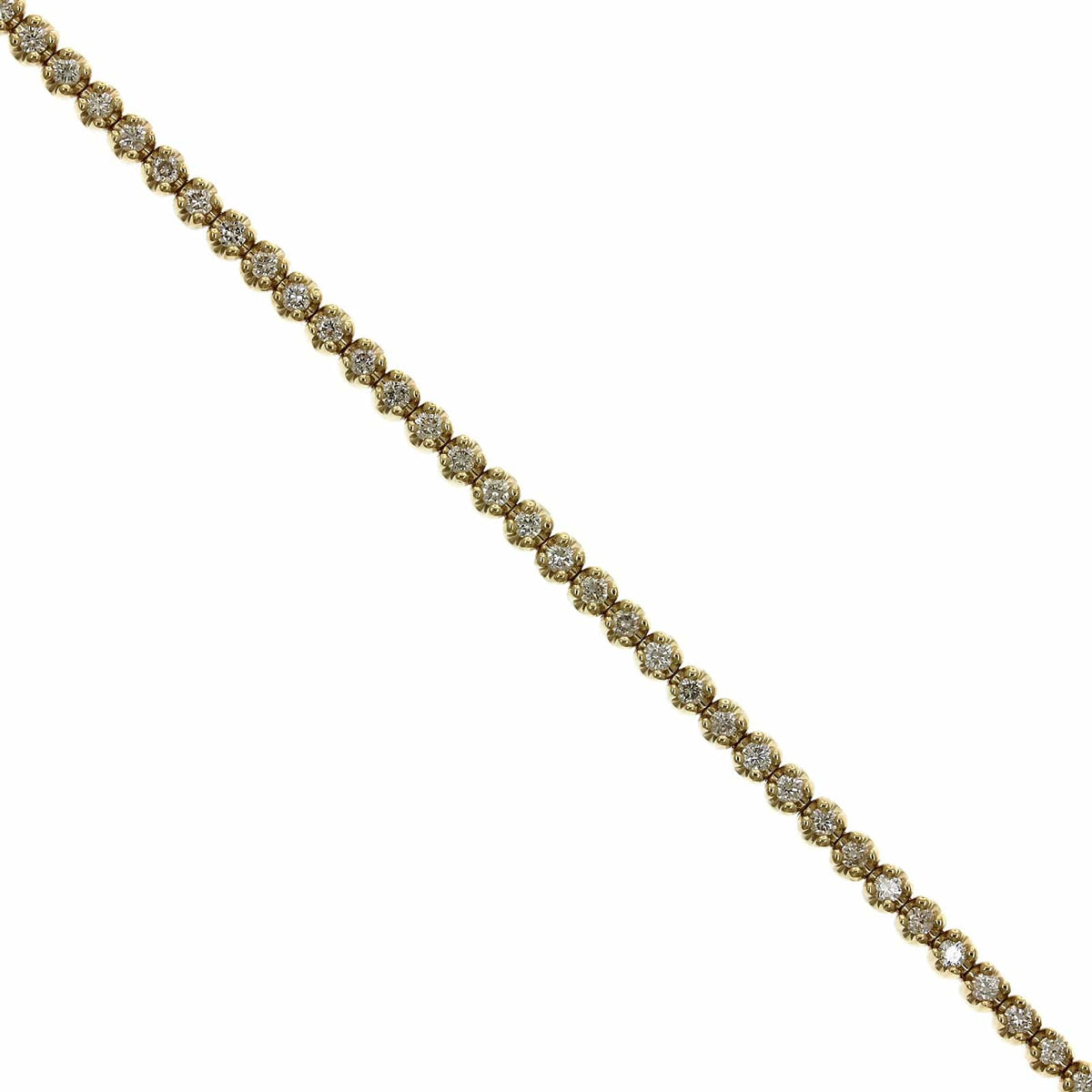 14K Yellow Gold Diamond Tennis Bracelet