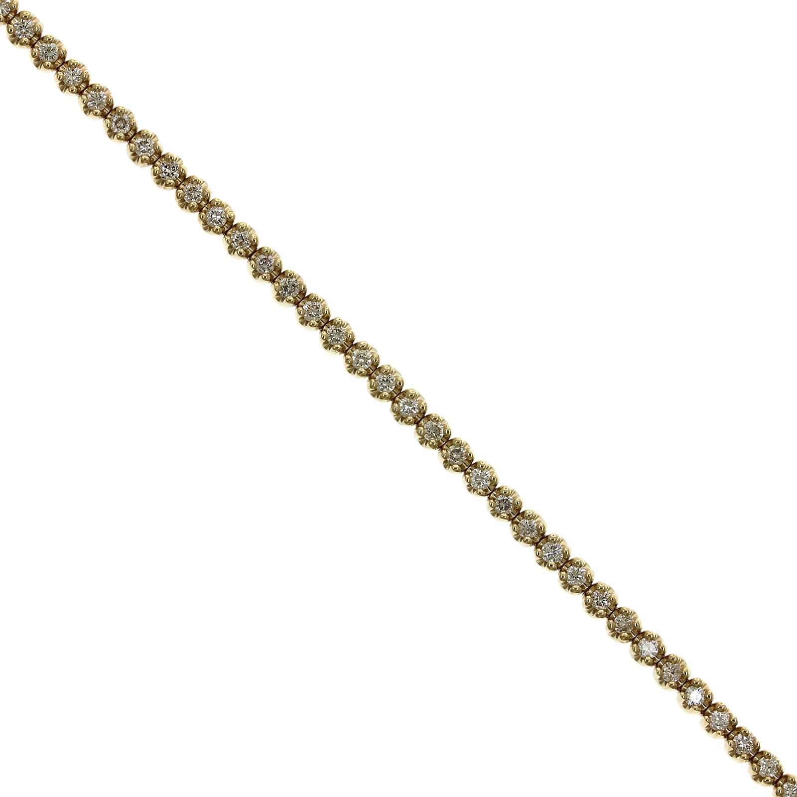14K Yellow Gold Diamond Tennis Bracelet