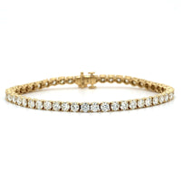 18K Yellow Gold 4 Prong Diamond Tennis Bracelet, 18k yellow gold, Long's Jewelers