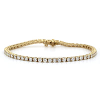 18K Yellow Gold 4 Prong Diamond Tennis Bracelet