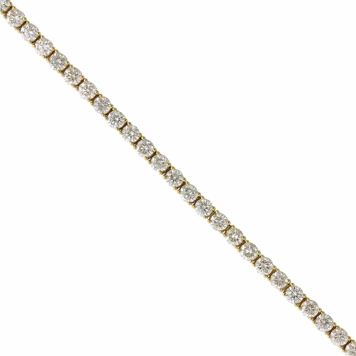 18K Yellow Gold 4 Prong Diamond Tennis Bracelet