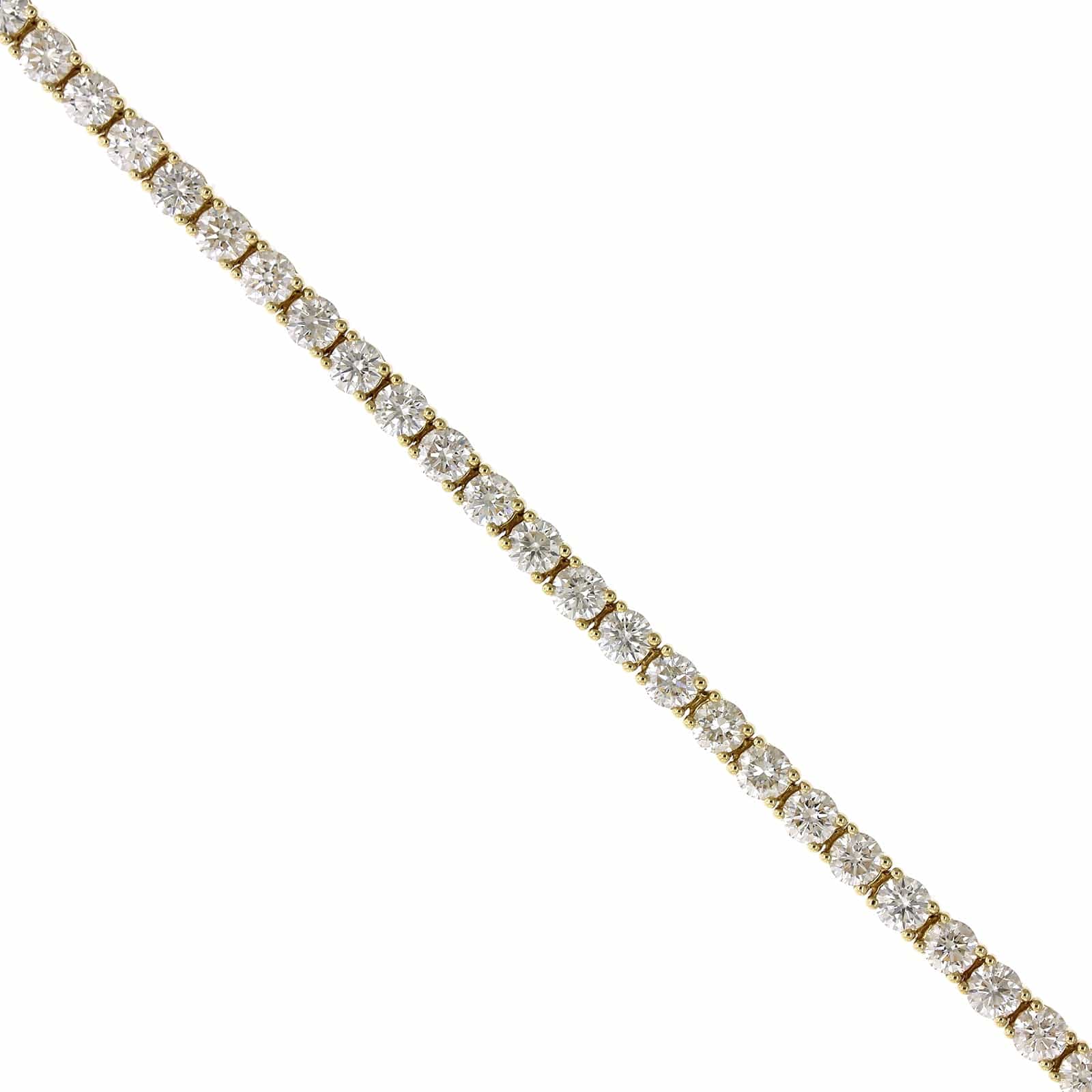 18K Yellow Gold 4 Prong Diamond Tennis Bracelet