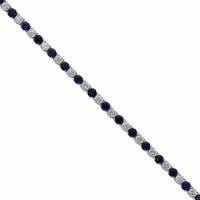 14K White Gold Sapphire and Diamond Tennis Bracelet