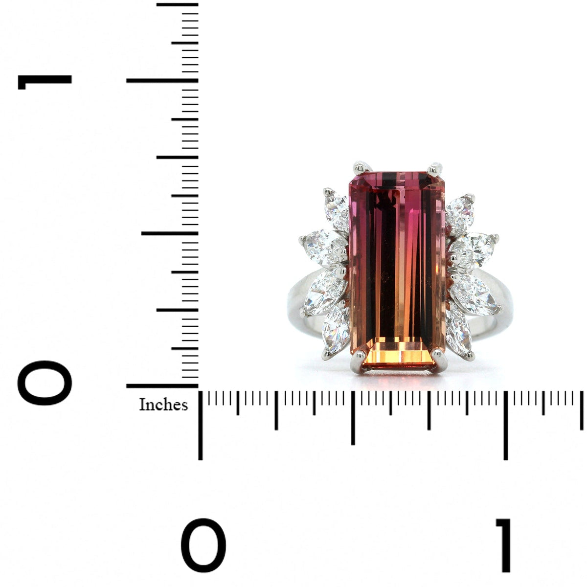 Platinum Bi-Color Topaz Diamond Ring