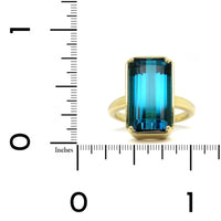 18K Yellow Gold Indicolite Electric Blue Tourmaline Ring