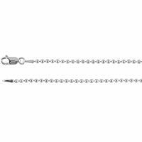 14K White Gold Beaded Chain
