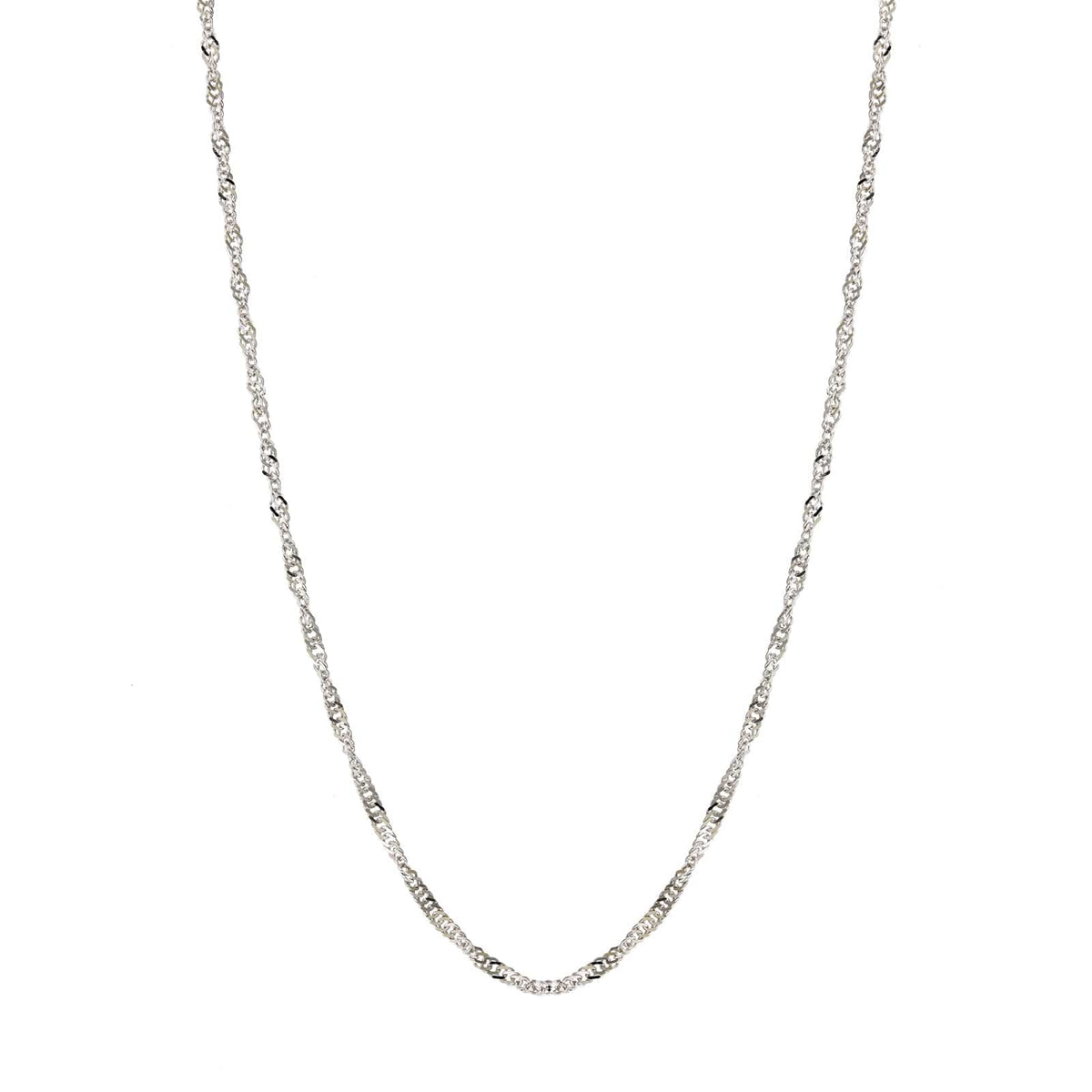 14K White Gold Singapore Chain