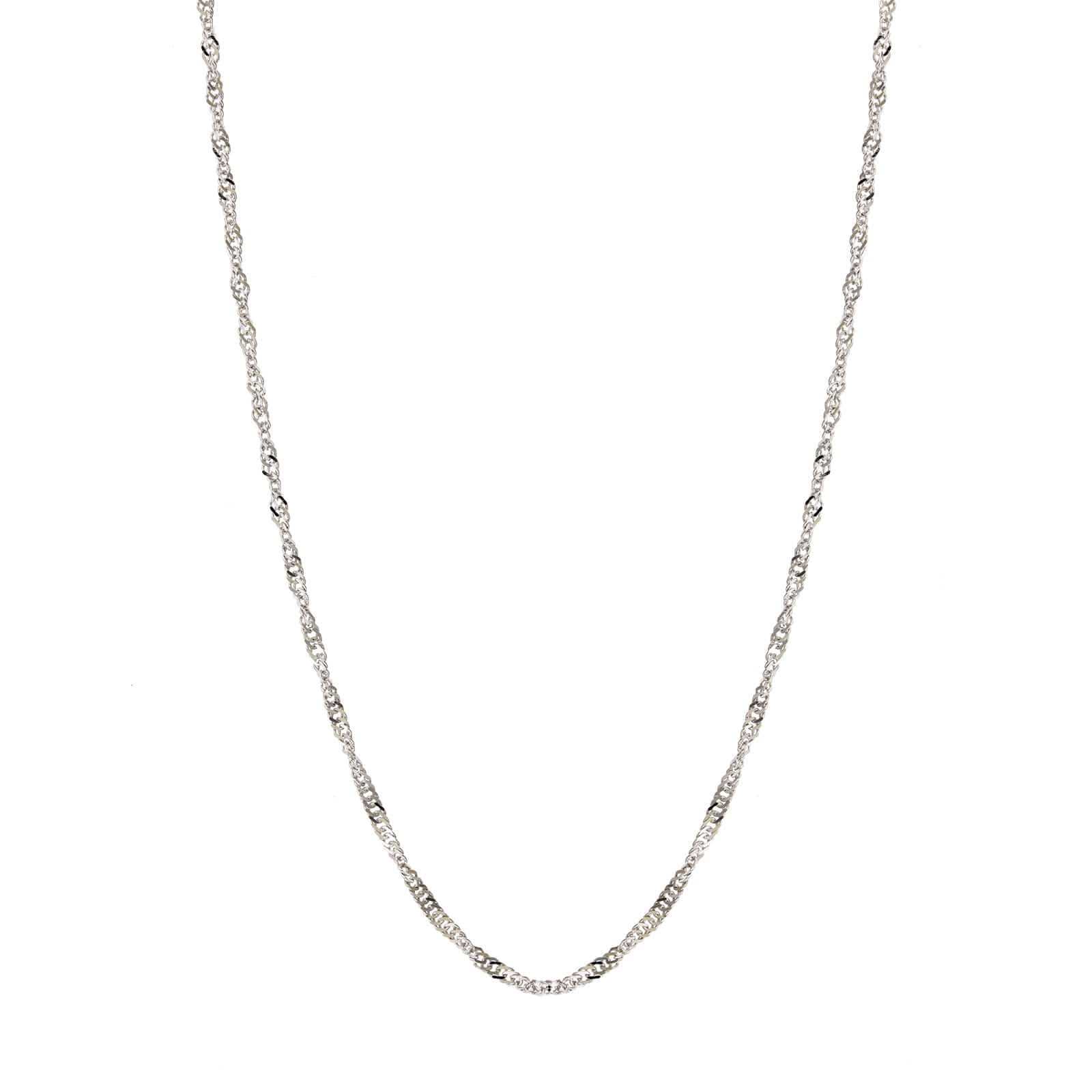 14K White Gold Singapore Chain