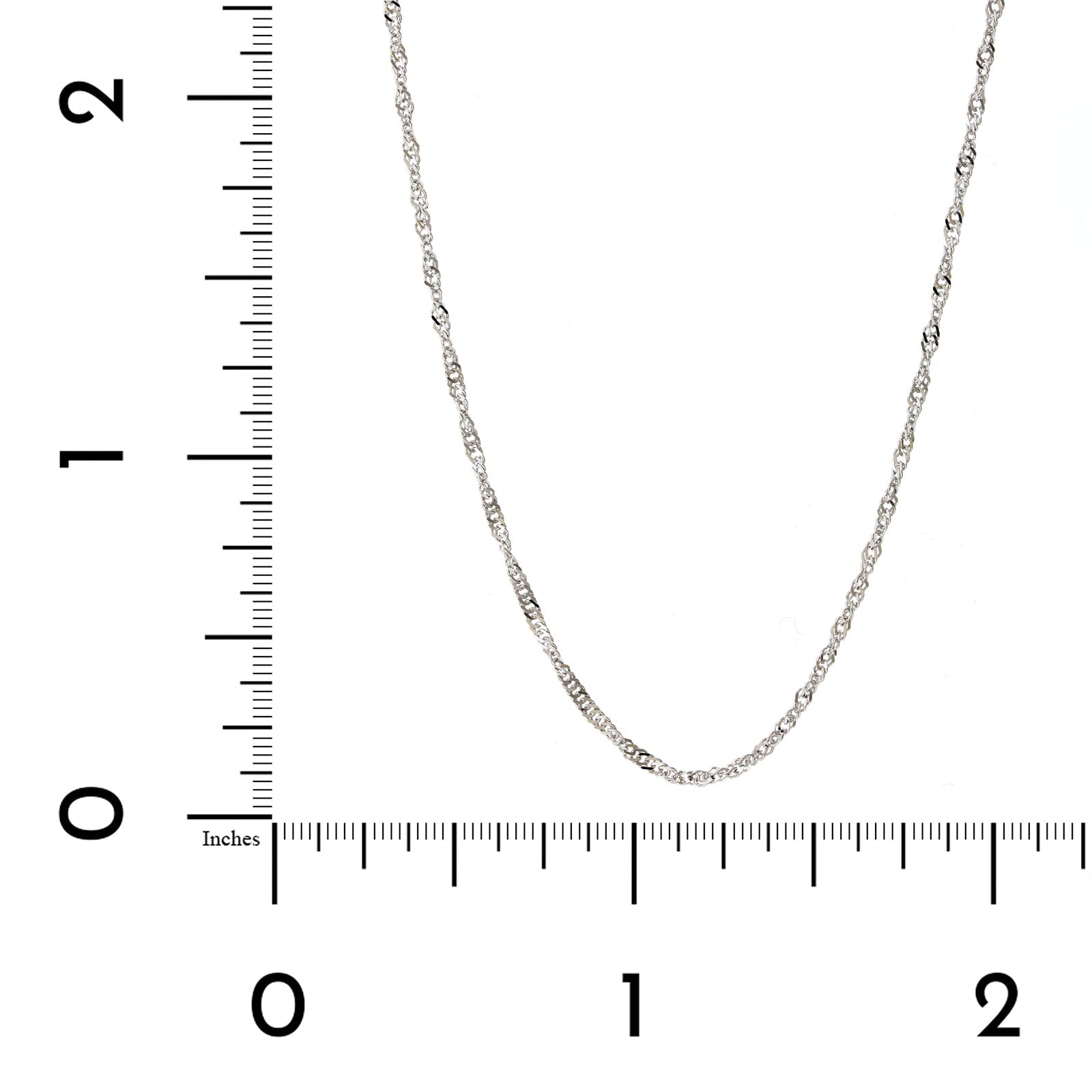 14K White Gold Singapore Chain