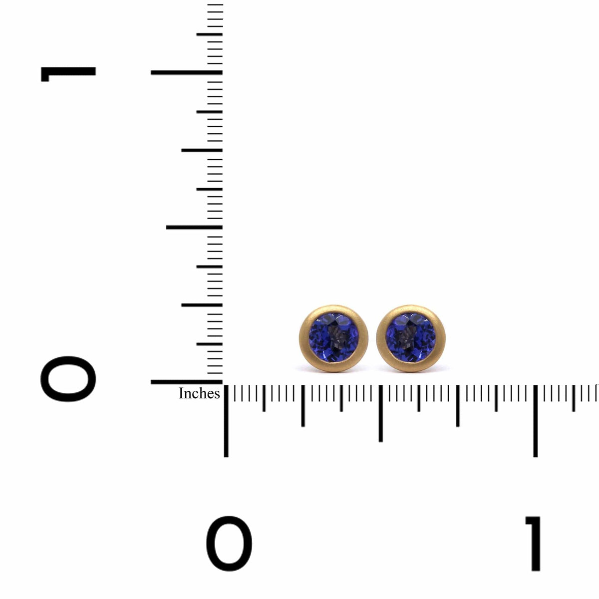 18K Yellow Gold Tanzanite Stud Earrings