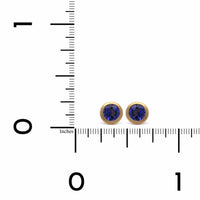 18K Yellow Gold Tanzanite Stud Earrings