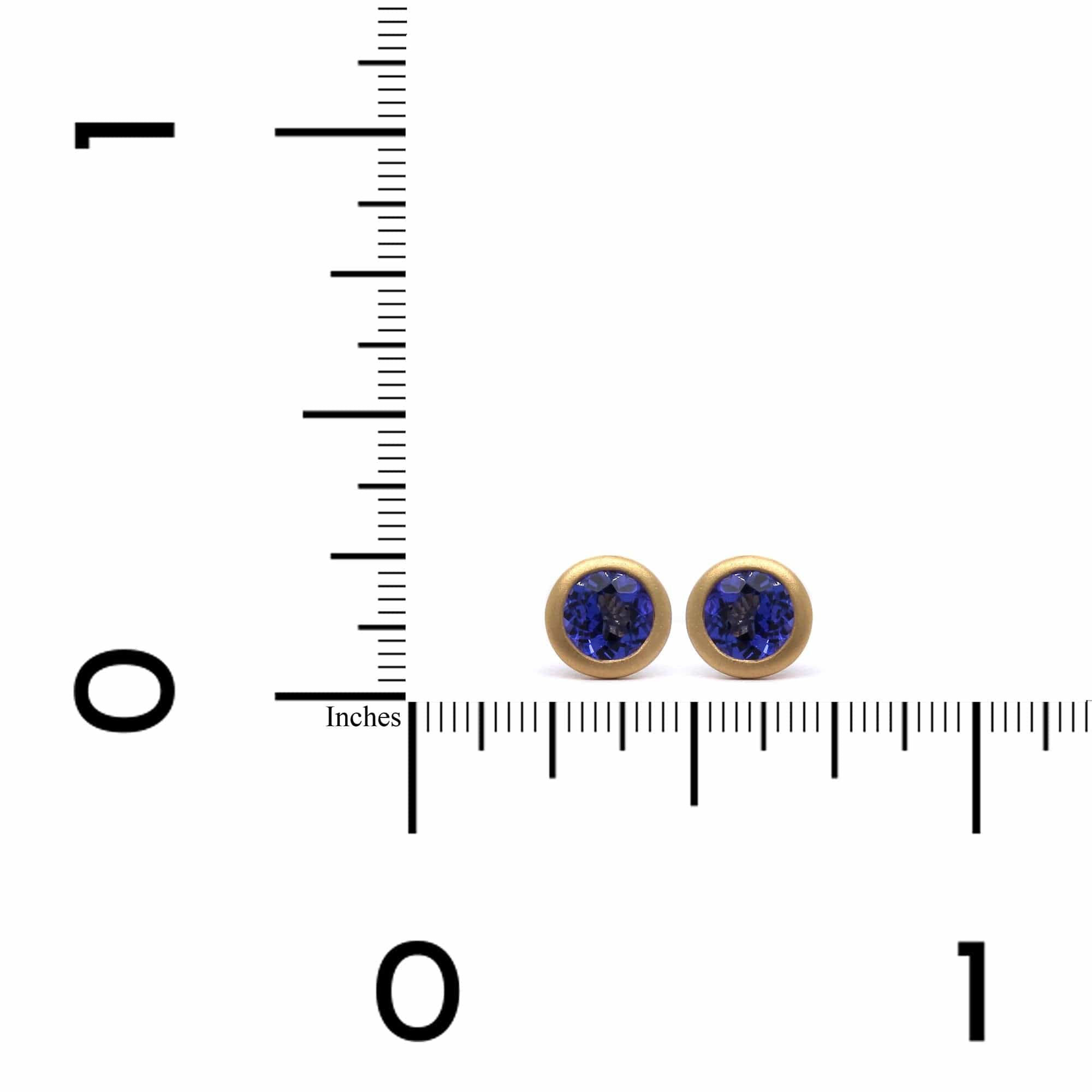 18K Yellow Gold Tanzanite Stud Earrings