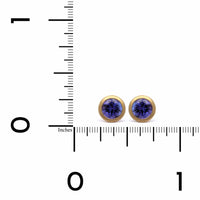 18K Yellow Gold Tanzanite Stud Earrings