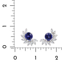 18K White Gold Tanzanite Diamond Stud Earrings