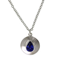 18K White Gold Tanzanite Disc Pendant, 18k white gold, Long's Jewelers