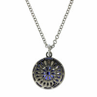 18K White Gold Tanzanite Disc Pendant