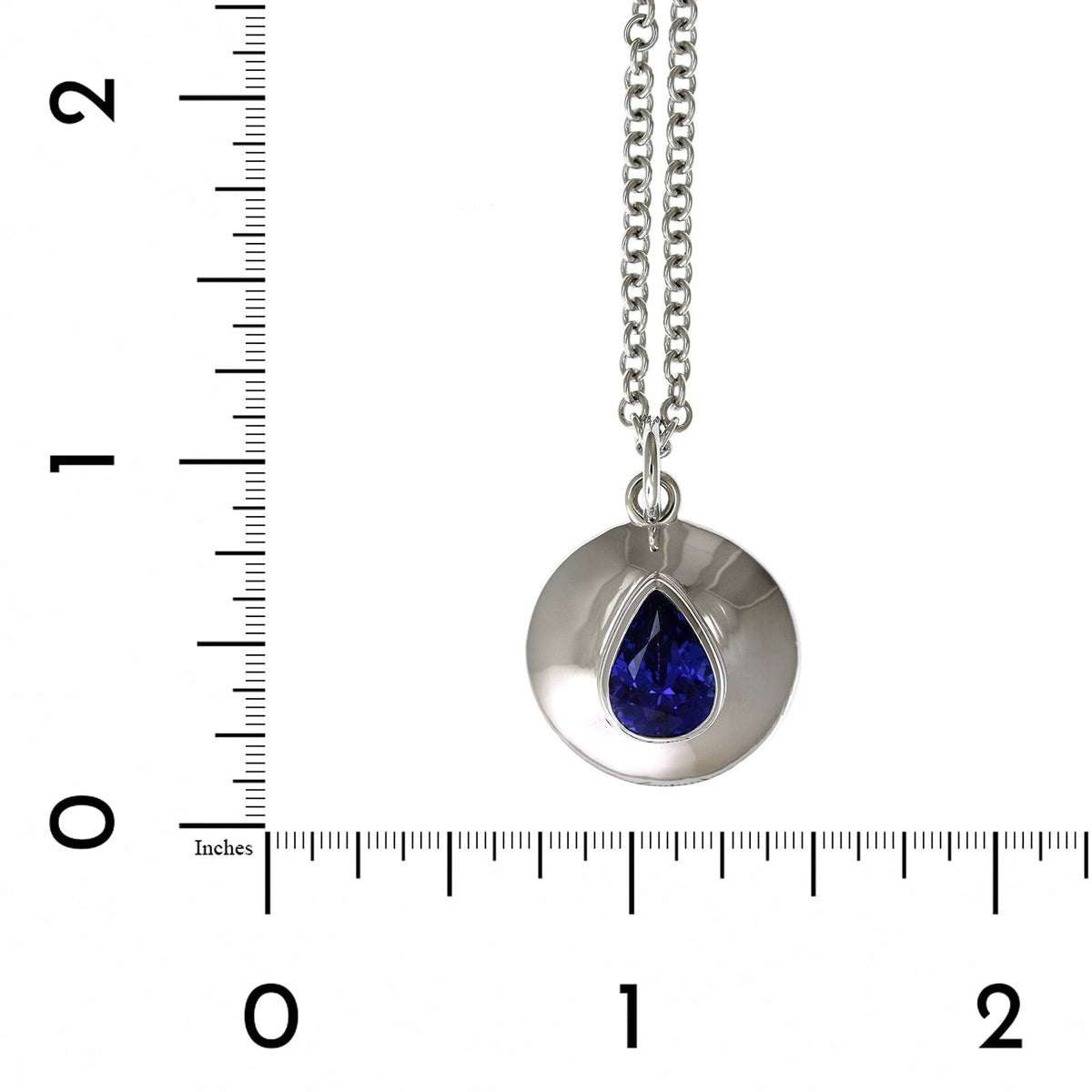 18K White Gold Tanzanite Disc Pendant