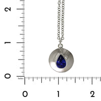 18K White Gold Tanzanite Disc Pendant
