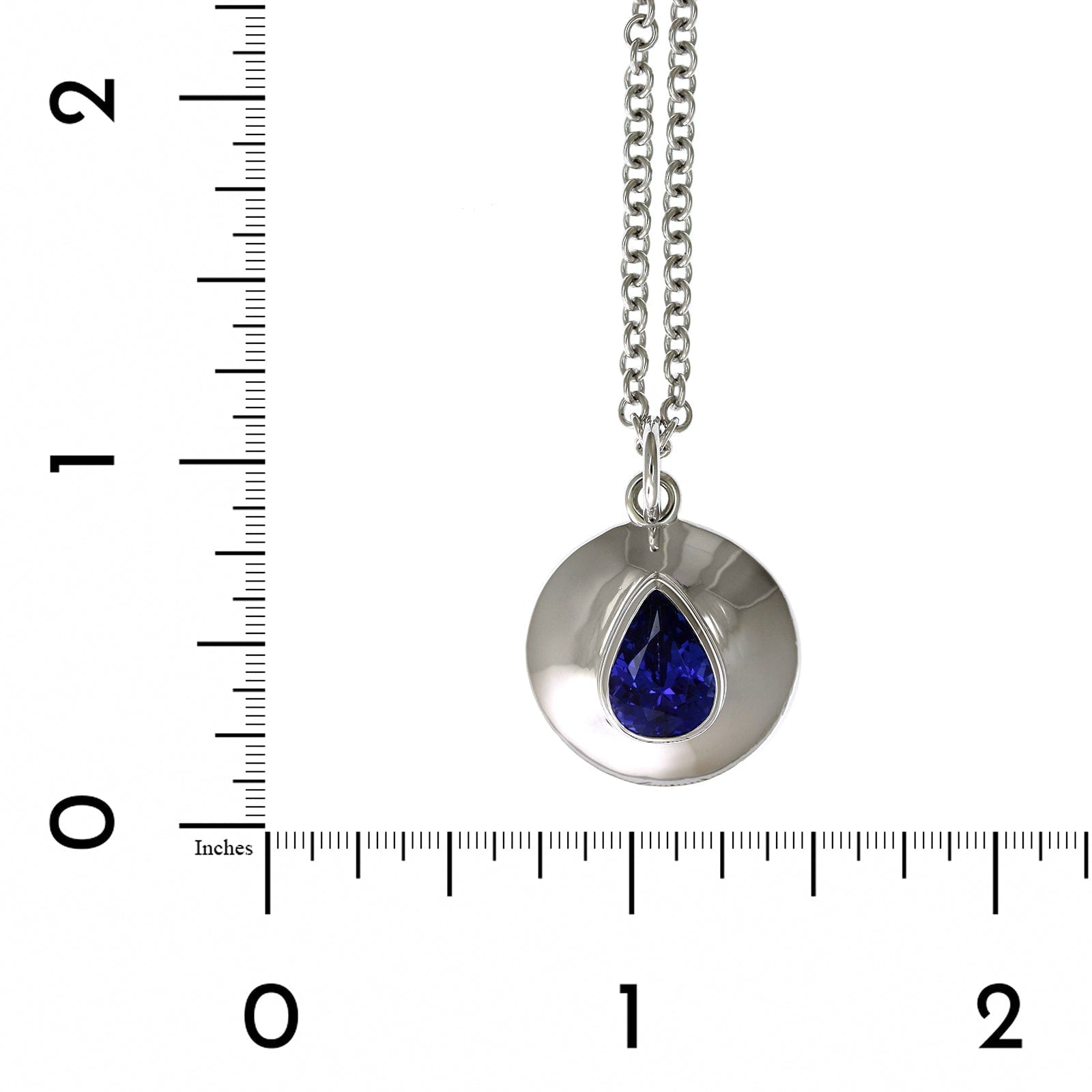 18K White Gold Tanzanite Disc Pendant