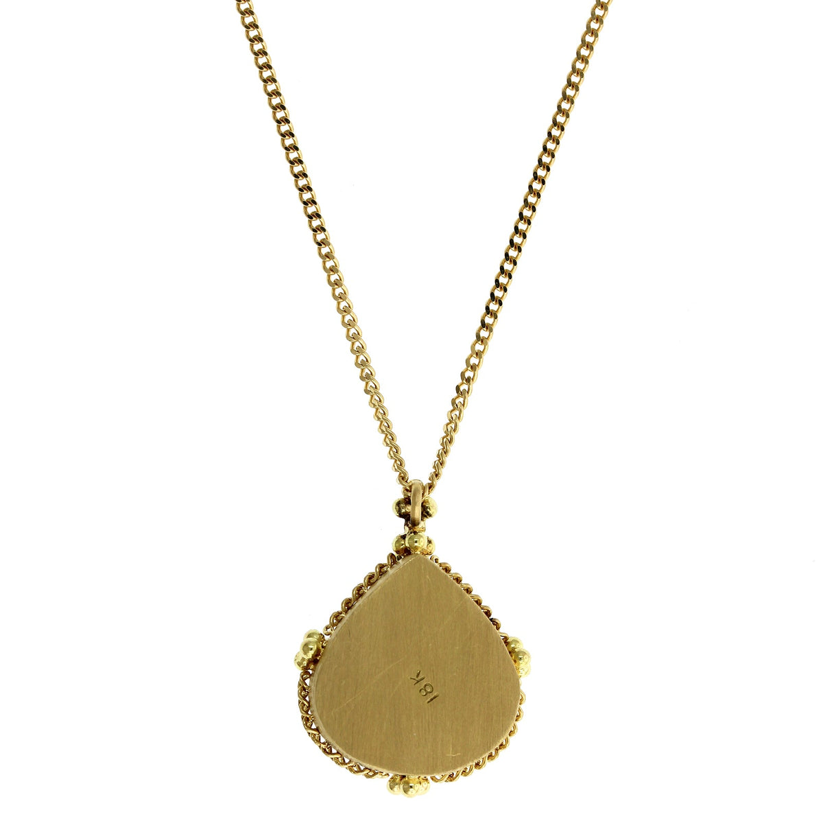 18K Yellow Gold Pear Shape Tanzanite Pendant, Long's Jewelers