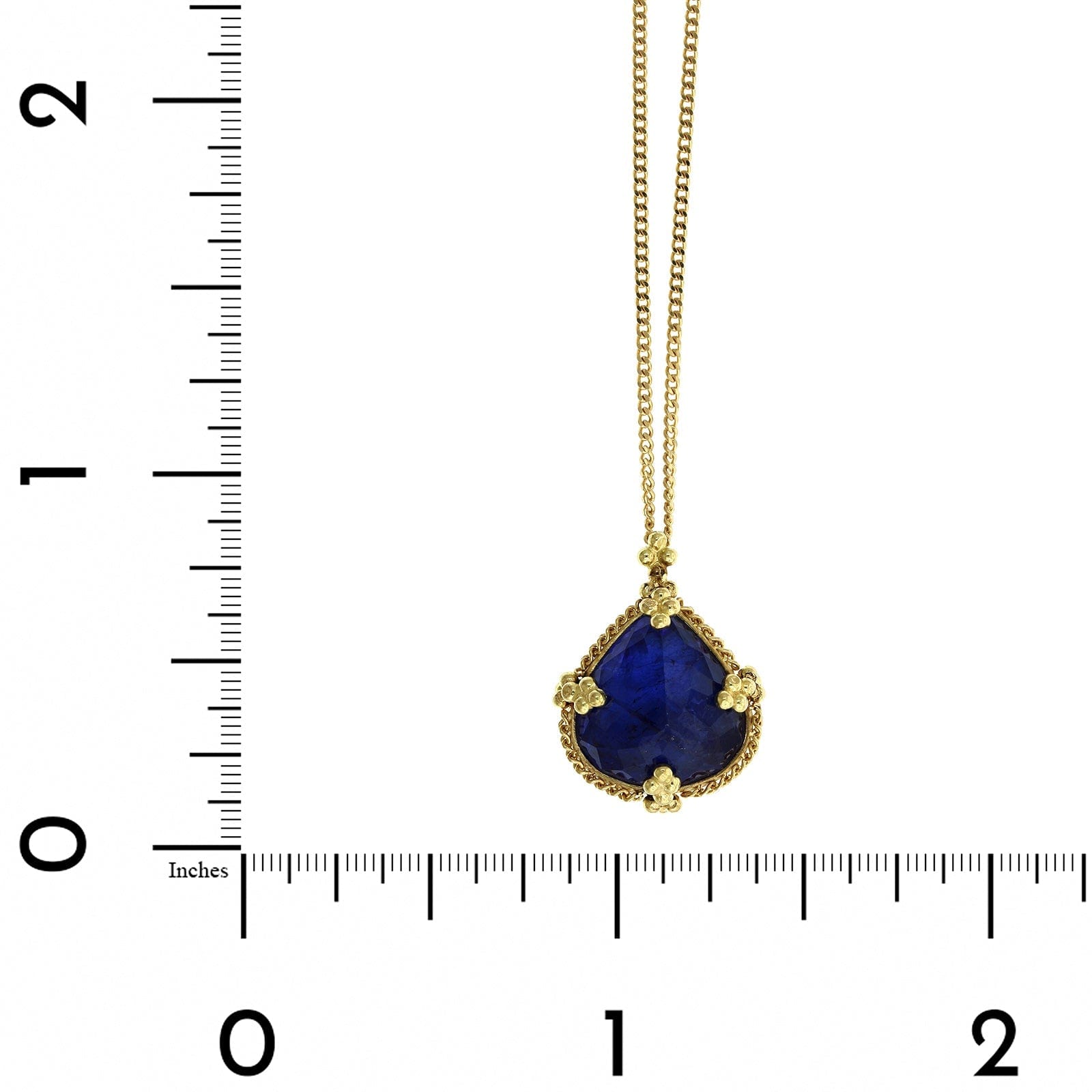 18K Yellow Gold Pear Shape Tanzanite Pendant, Long's Jewelers