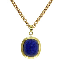 18K Yellow Gold Bezel Set Cabochon Tanzanite Pendant