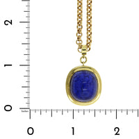 18K Yellow Gold Bezel Set Cabochon Tanzanite Pendant