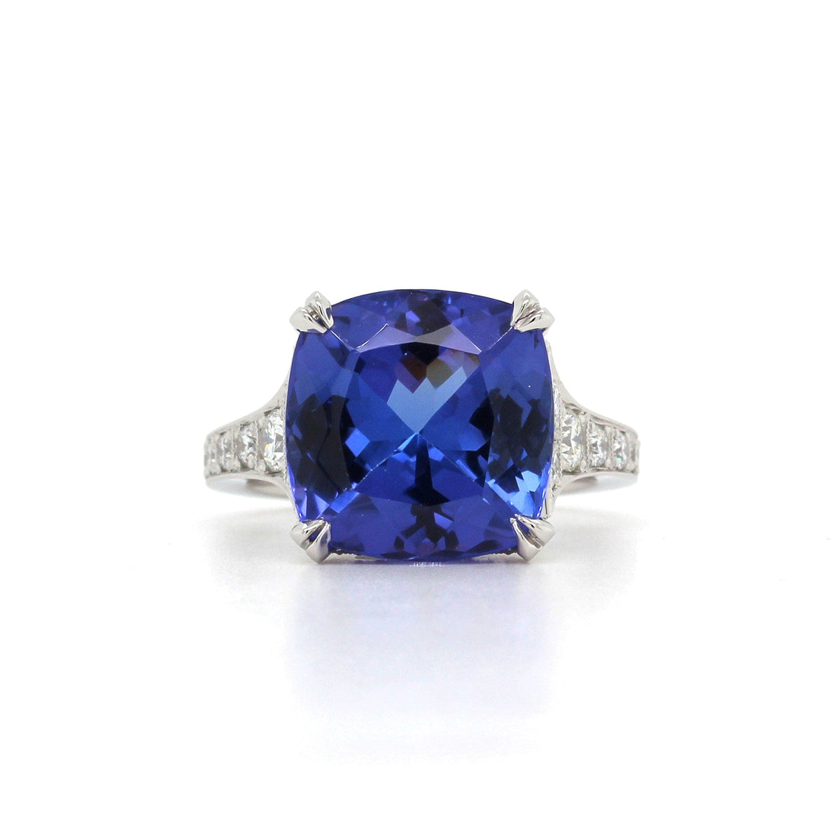 Platinum Tanzanite and Diamond Ring