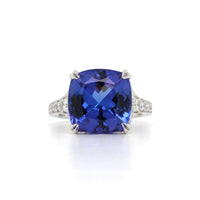 Platinum Tanzanite and Diamond Ring