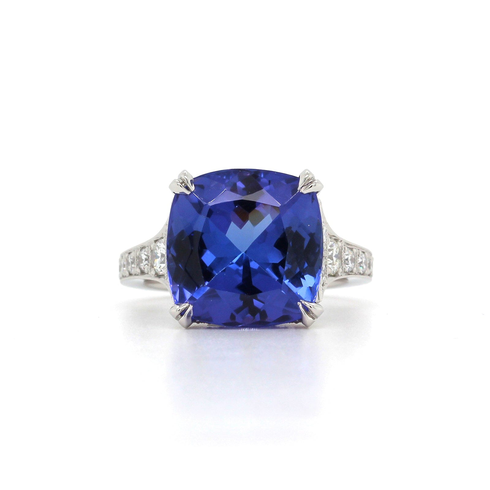 Platinum Tanzanite and Diamond Ring