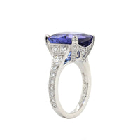Platinum Tanzanite and Diamond Ring