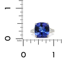 Platinum Tanzanite and Diamond Ring